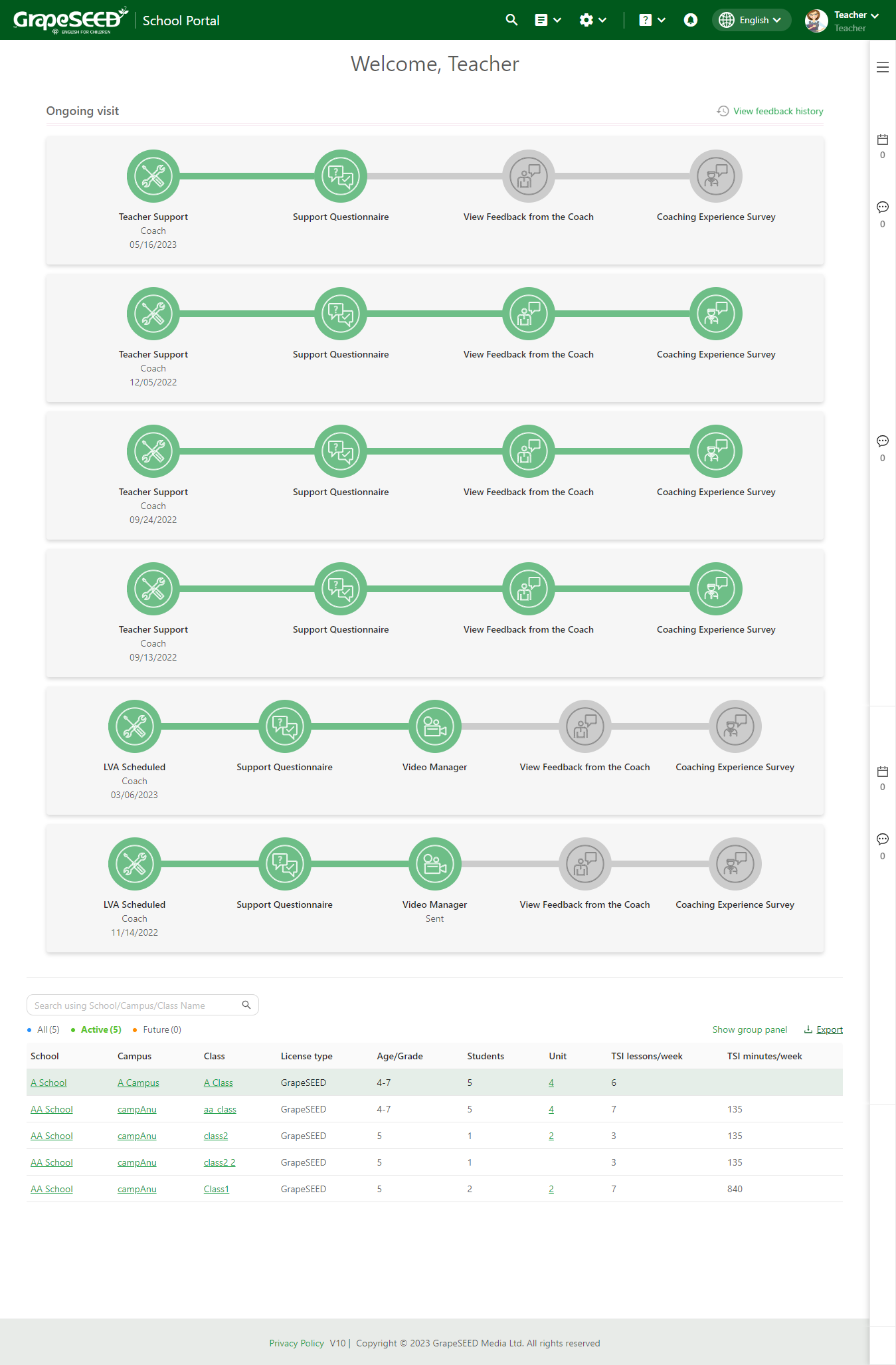 Teacher Dashboard