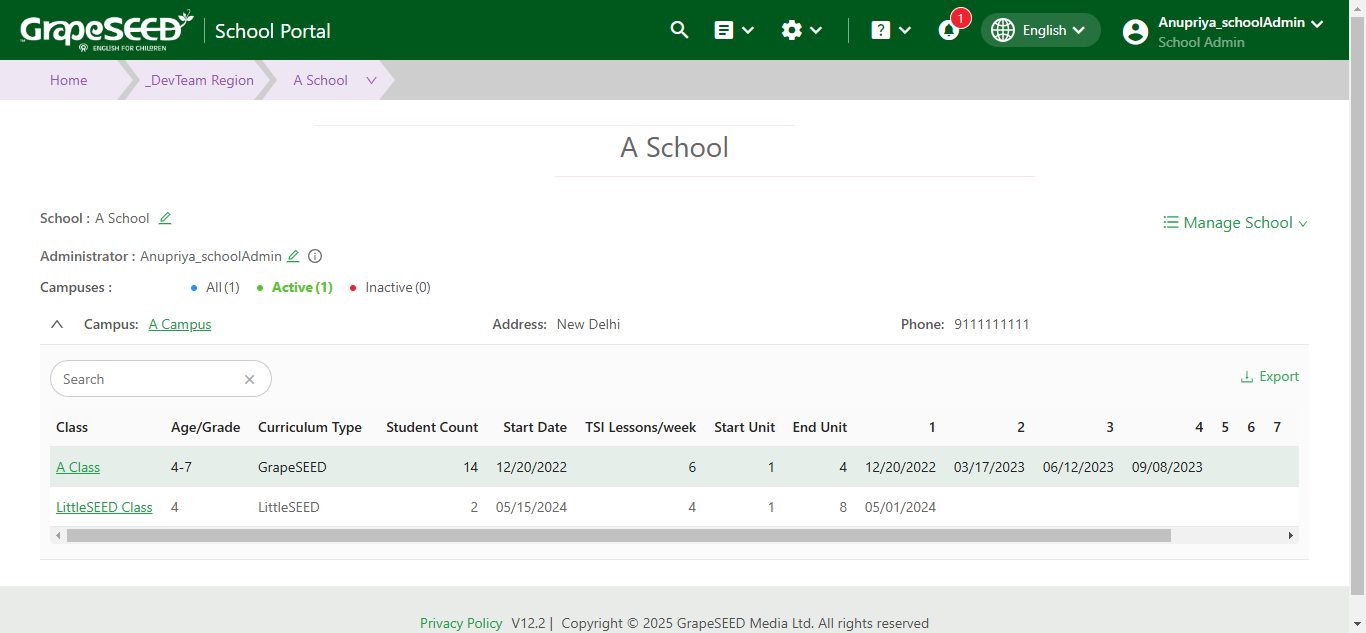 School Dashboard